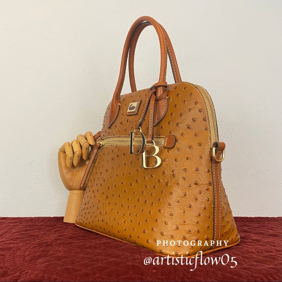 NEW! Dooney&Bourke Caramel Ostrich Large Domed - Picture 3 of 9
